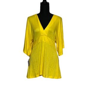Yellow V-Neck Tunic Top S/M